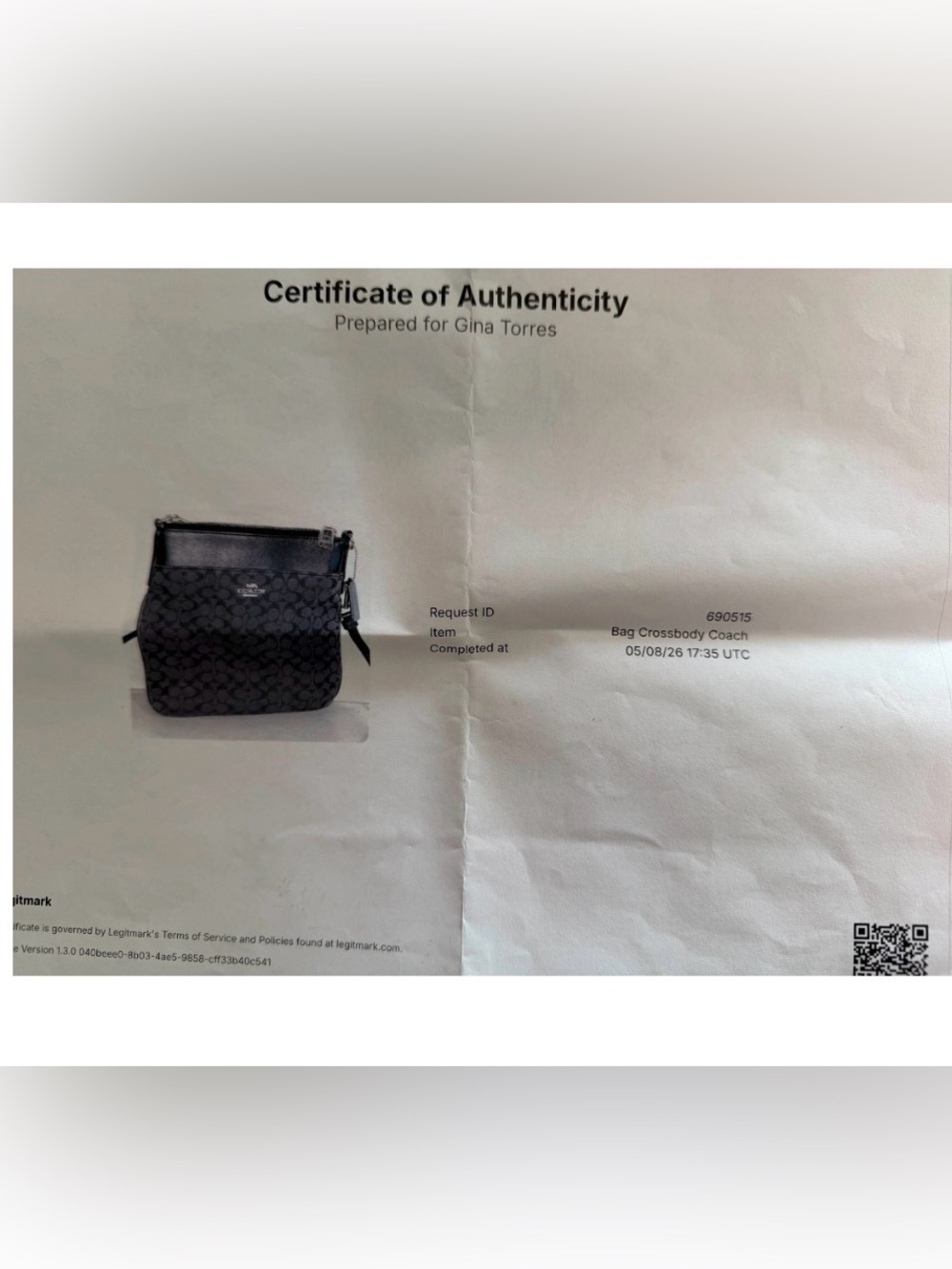 Coach Black Signature Messenger Bag with Silver Logo Authentic COA included - Picture 6 of 6